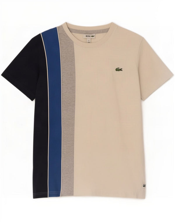 Camiseta Lacoste Hombre Top Talla 2 XS Blanco Colorblock Algodón