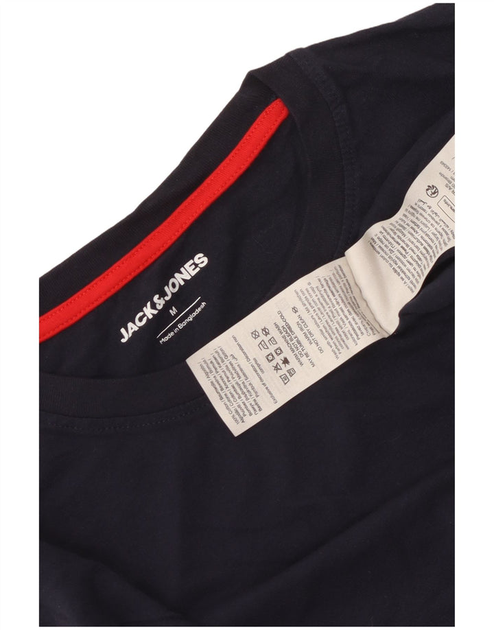 Jack & Jones Hombre Top Manga Larga Medio Azul Marino Algodón