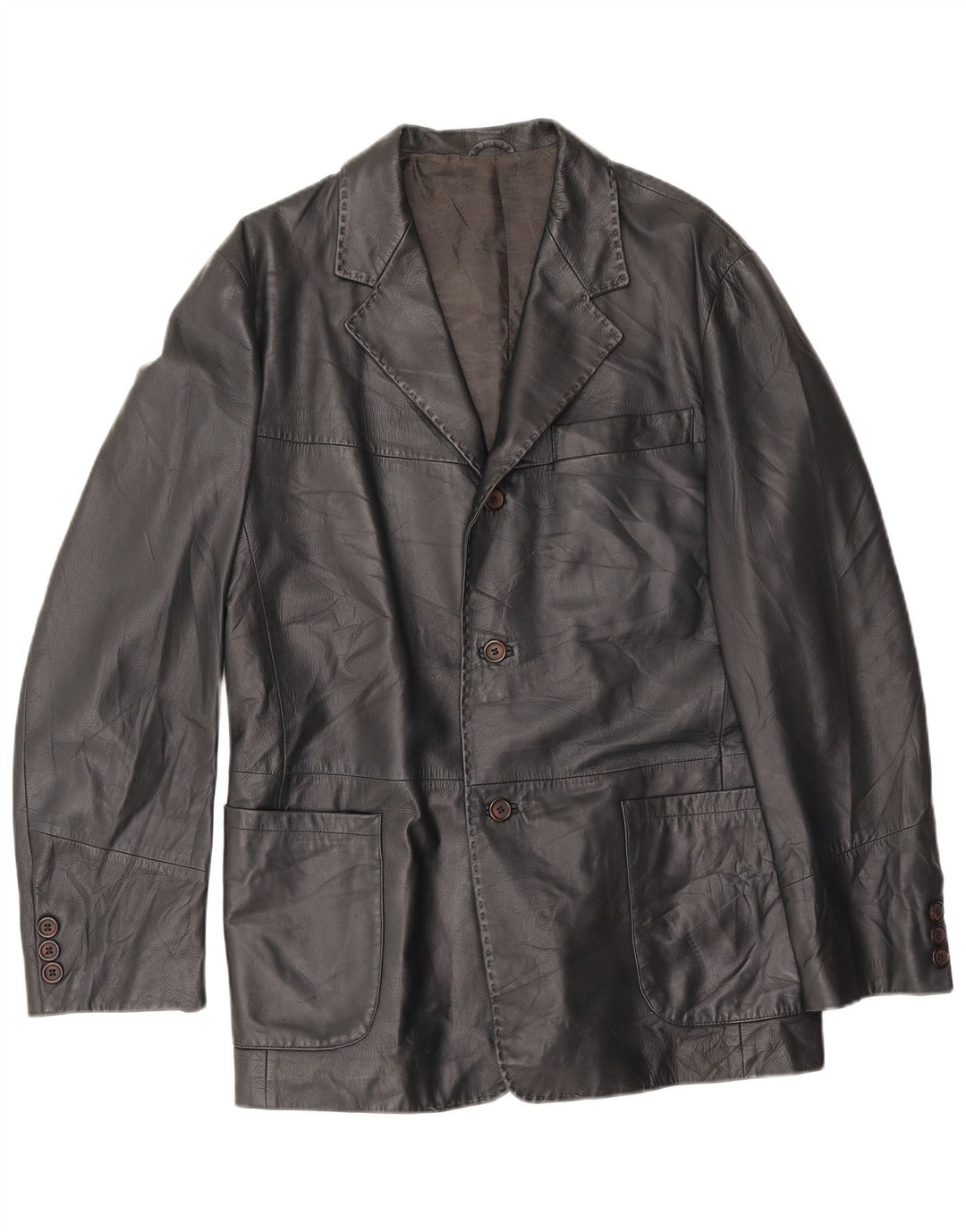 Vintage hombres 3 botones Blazer chaqueta Reino Unido 38 medio negro