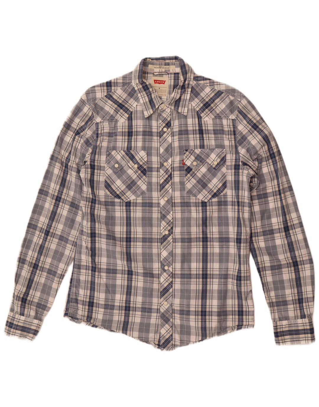 Camisa Levi's Modern Fit de algodón a cuadros en azul marino mediano