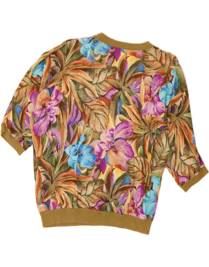 CONFEZIONI DI LUSSO Womens Blouse Top UK 14 Medium Multicoloured Floral Vintage Confezioni Di Lusso and Second-Hand Confezioni Di Lusso from Messina Hembry 