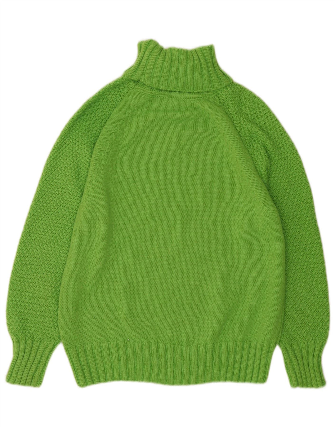 Vintage mujeres oversize roll cuello jersey suéter Reino Unido 10 pequeño verde