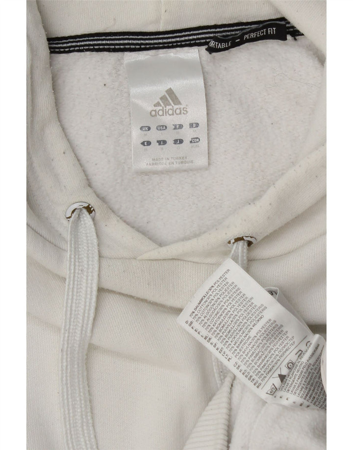 Adidas Hombre Sudadera Con Capucha Jumper Medio Blanco Algodón