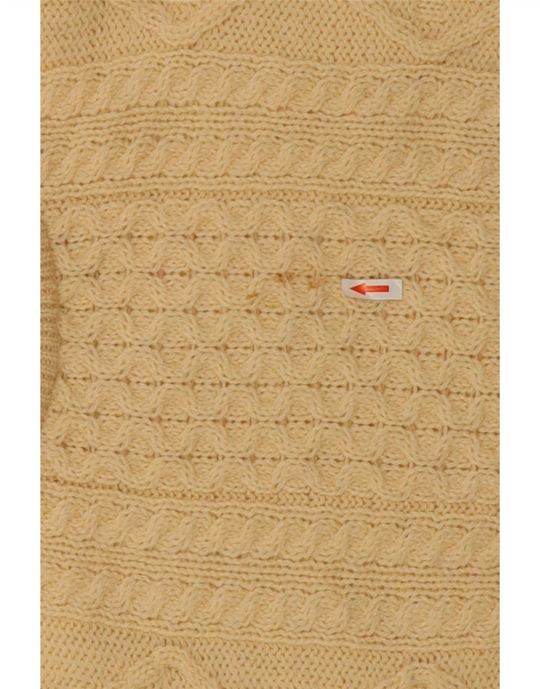 arancrafts Jersey de cuello redondo para hombre de lana beige medio