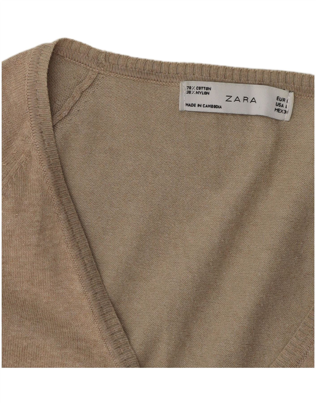 Zara Mujer Cárdigan Suéter UK 44 Grande Nylon Gris