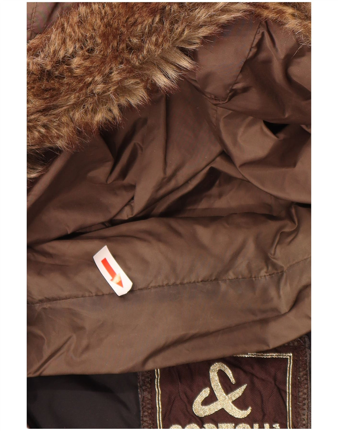 Scotch & Soda Chaqueta acolchada con capucha para hombre, talla 40, talla grande, poliamida marrón