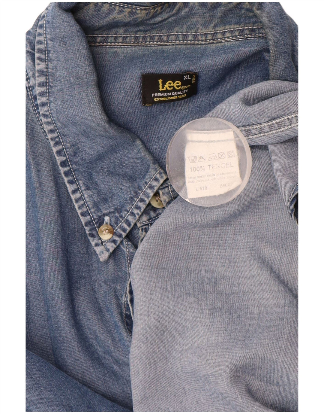 Camisa LEE Hombre XL Azul Tencel