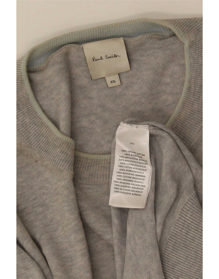 Paul Smith Jersey de cuello redondo para hombre, talla 2XL, algodón gris