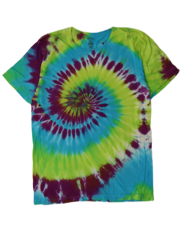 Izod Camiseta Hombre Top Large Multicolor Tie Dye Algodón Hippie