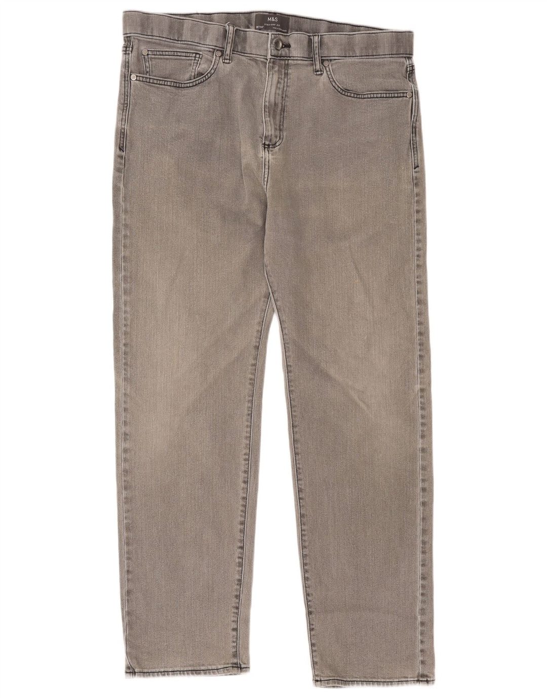 Marks & Spencer Vaqueros rectos para hombre W36 L33 Algodón gris