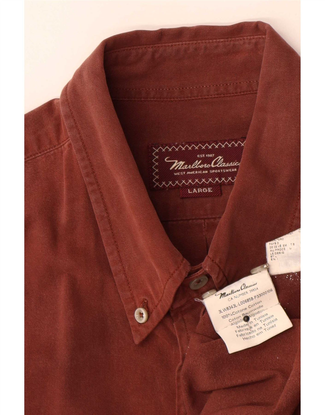 Camisa Marlboro Classics Hombre Grande Marrón Algodón