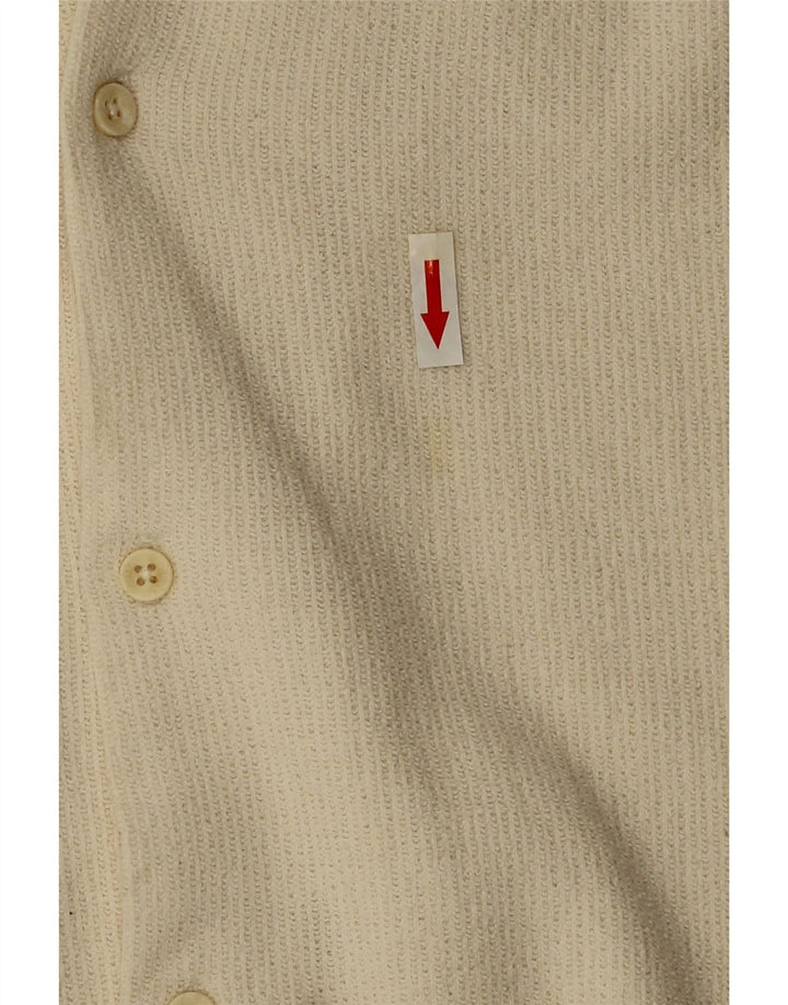 Zara Hombre Camisa Manga Corta Grande Algodón Blanco Roto