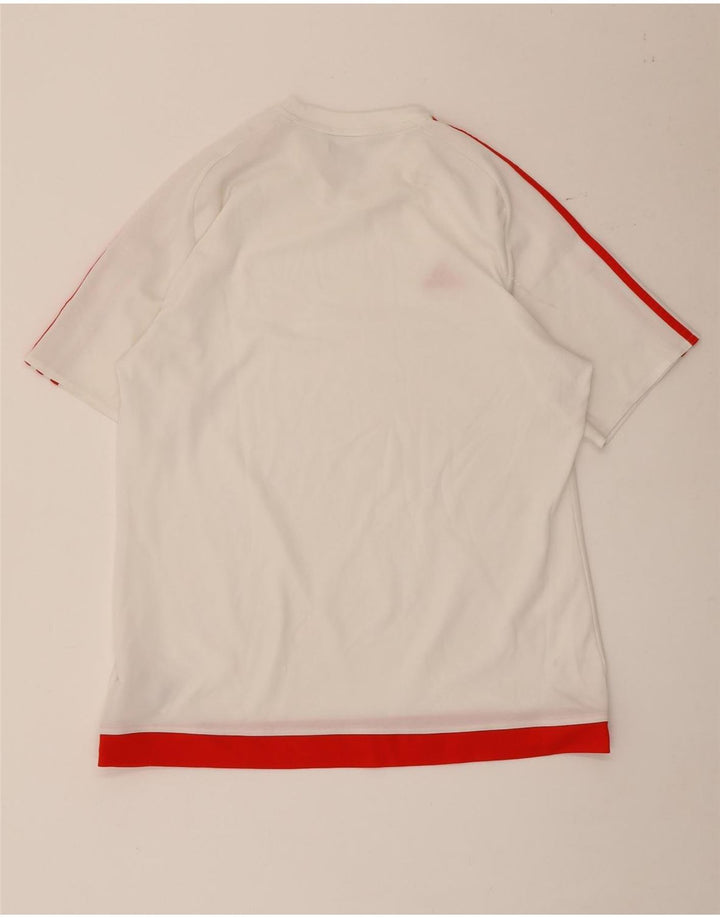 Adidas Hombre Climalite Camiseta Top Grande Blanco Colorblock Poliéster