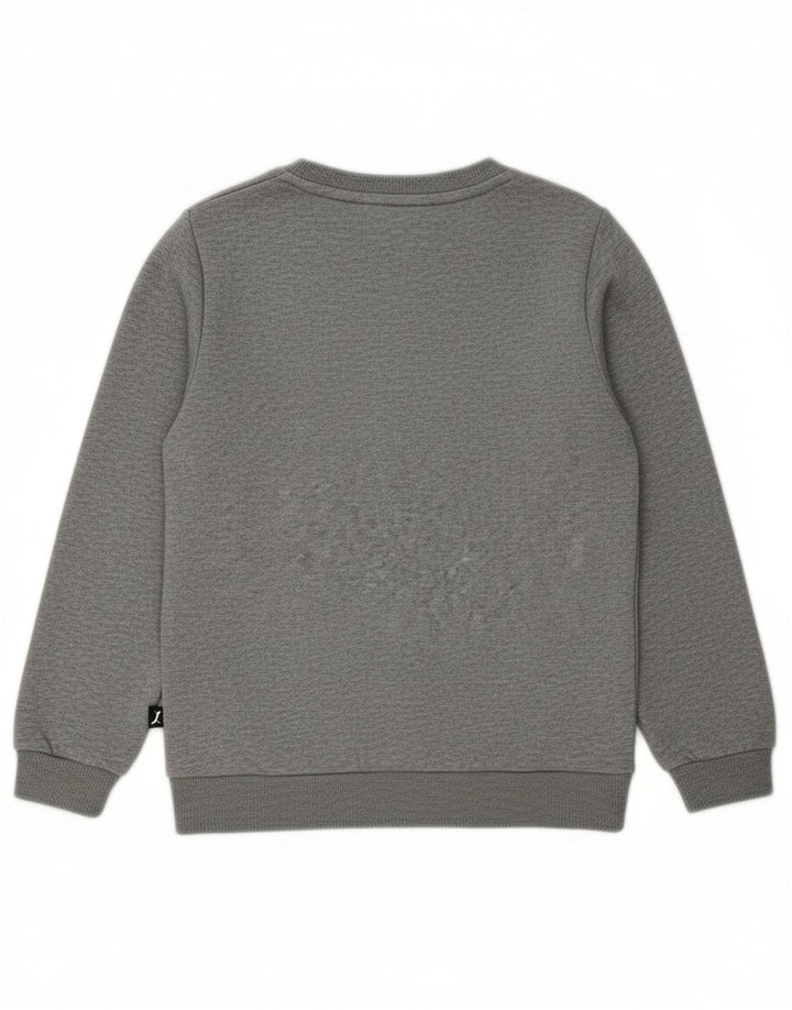 PUMA Boys Graphic Sweatshirt Jumper 7-8 Years Grey Cotton