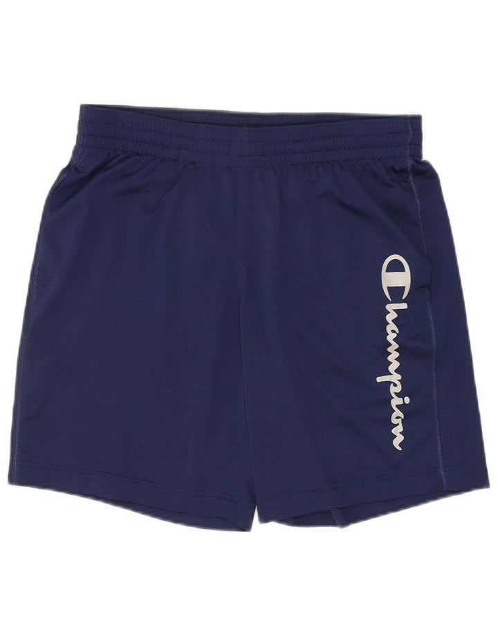 Champion Shorts deportivos gráficos para hombre Poliéster azul marino mediano
