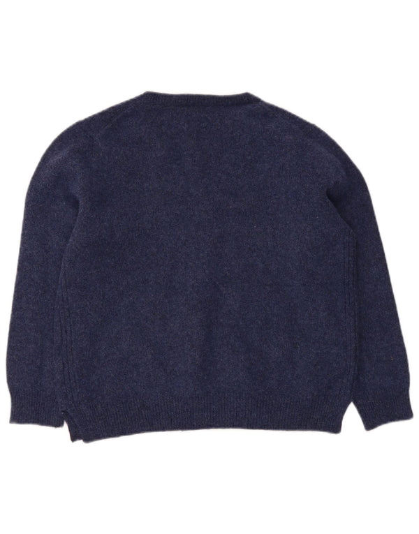 Polo Ralph Lauren - Jersey con cuello en V para mujer, talla 40, talla grande, lana azul marino