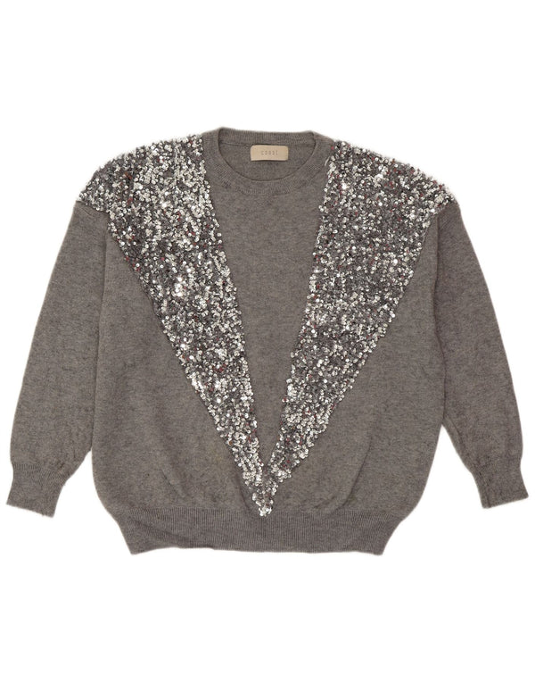 COAST Jersey de cuello redondo para mujer UK 44 Viscosa gris grande