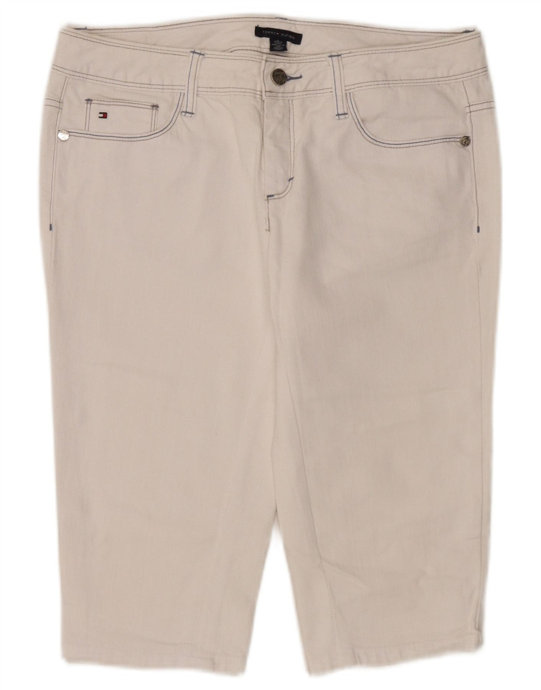 Tommy Hilfiger Bermudas de mezclilla para mujer US 8 Medium W32 Algodón blanco