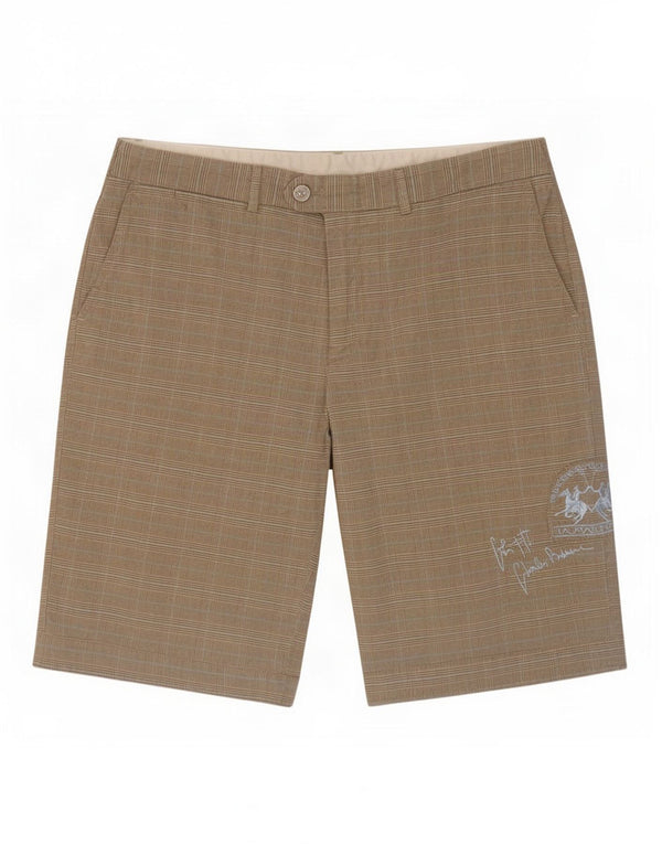 La Martina Mens Graphic Chino Shorts XL W38 Beige Algodón A Cuadros
