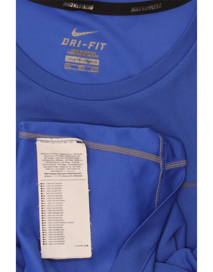 Nike Camiseta Dri Fit para hombre Top 2XL Poliéster azul