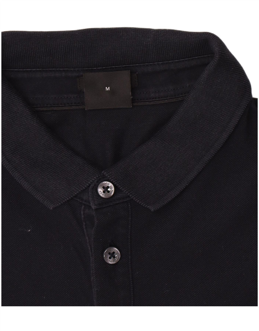 Hugo Boss Hombre Polo De Manga Larga De Algodón Azul Marino Medio