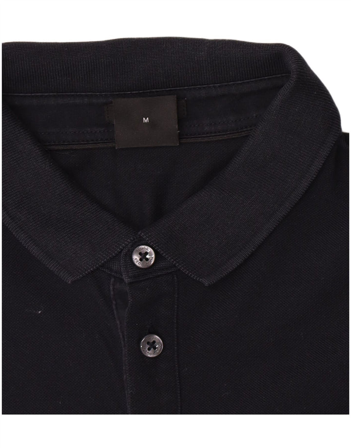 Hugo Boss Hombre Polo De Manga Larga De Algodón Azul Marino Medio