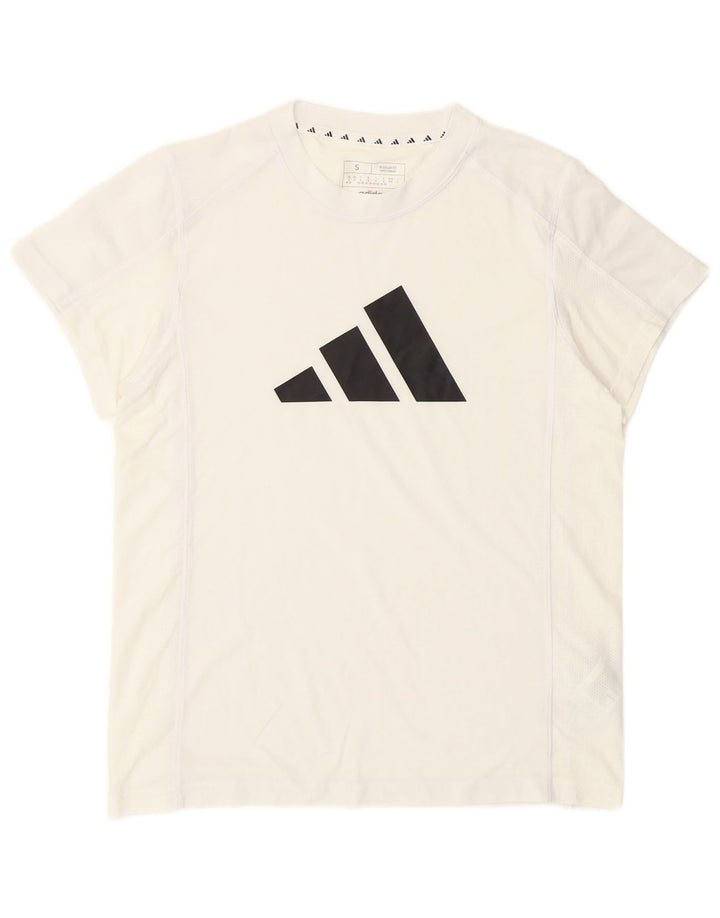 Adidas Camiseta gráfica para mujer Top UK 8/10 Small White Poliéster