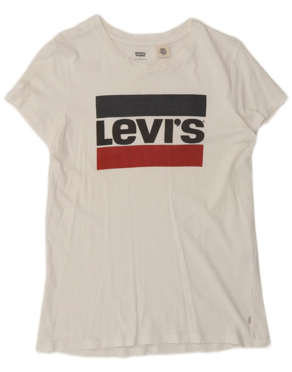 Levi's Camiseta gráfica para hombre Top Small White