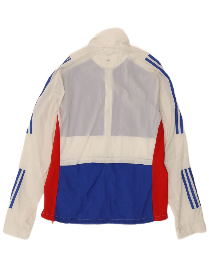 Adidas Hombre Running Chándal Top Chaqueta Mediana Color Block Nylon Blanco