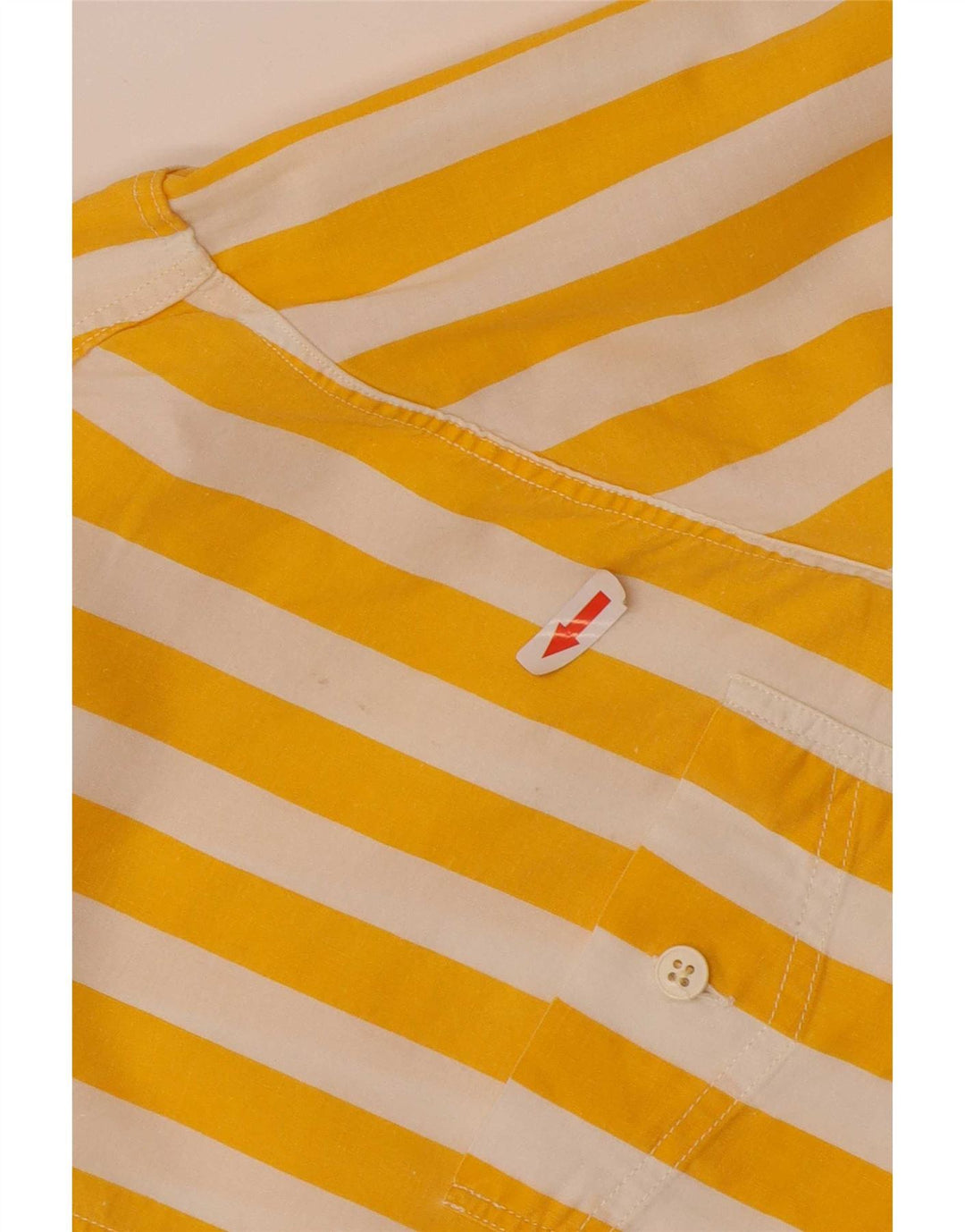 Camisa vintage para hombre grande a rayas amarillas