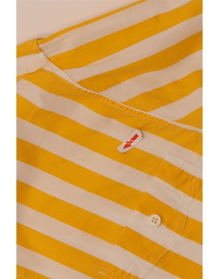 Camisa vintage para hombre grande a rayas amarillas