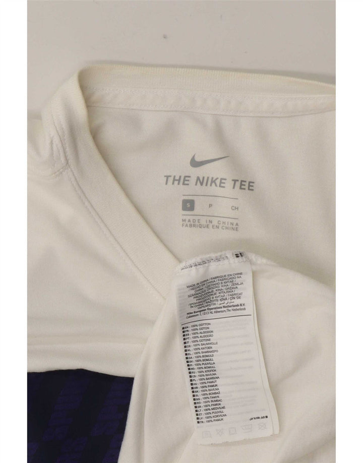 Camiseta Nike Hombre Top Small Blanco Geométrico Algodón