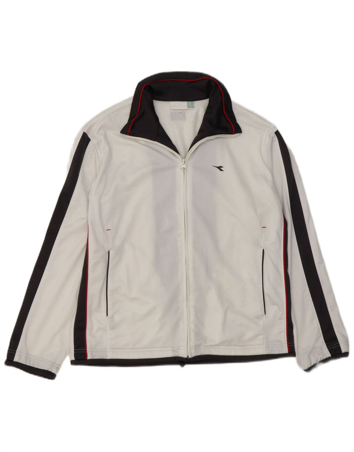 Diadora Chaqueta de chándal para hombre ES 32 2XS Blanco Colorblock Poliéster