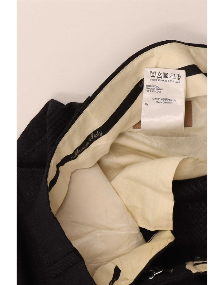 Marks & Spencer Pantalón de traje con pinzas para hombre W34 L31 Lana gris