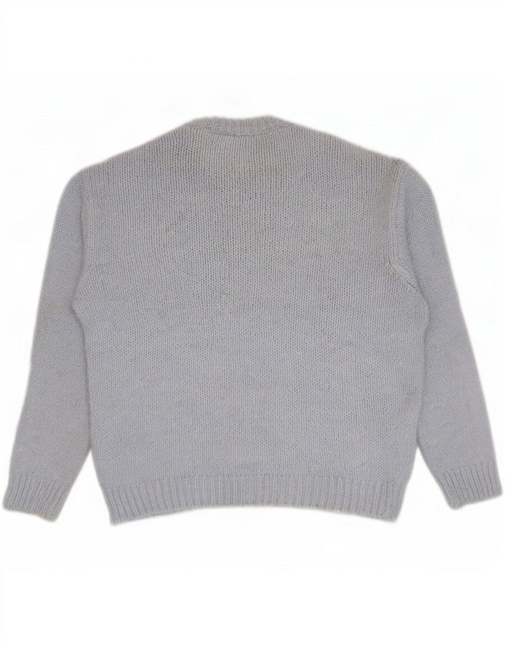 Zara Hombre Jersey De Cuello Redondo Jersey Grande Acrílico Azul