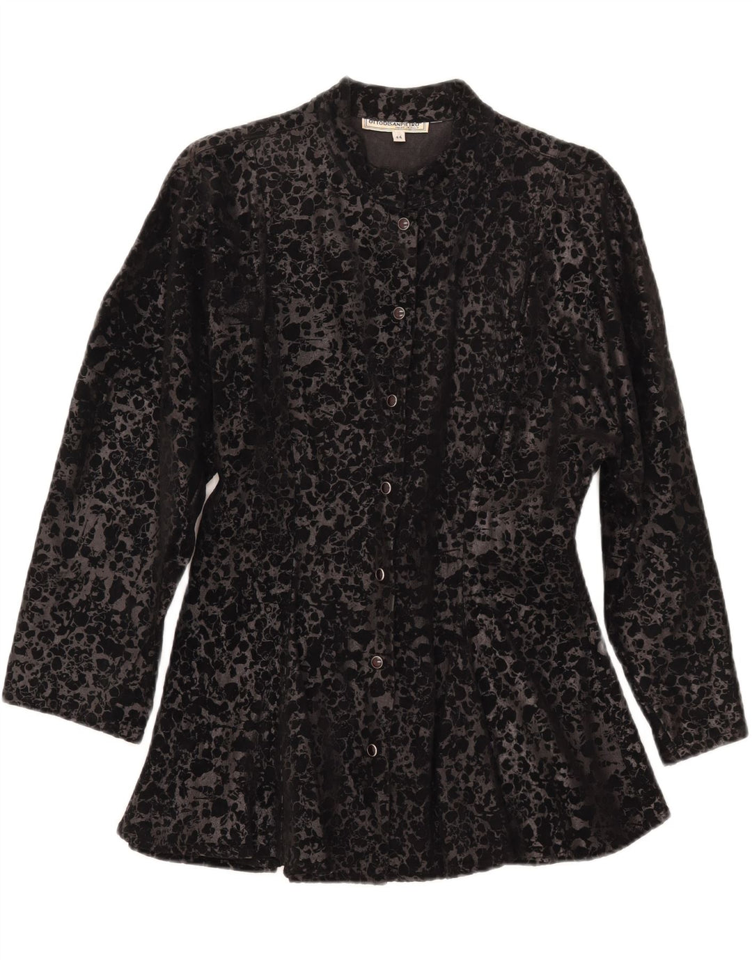 Chaqueta vintage de manga 3/4 para mujer IT 44 Medium Black Animal Print
