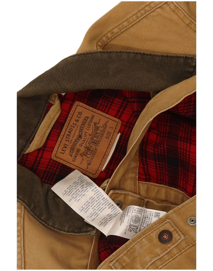 Levi's Chaqueta bomber para hombre UK 36 Small Beige Colourblock Cotton