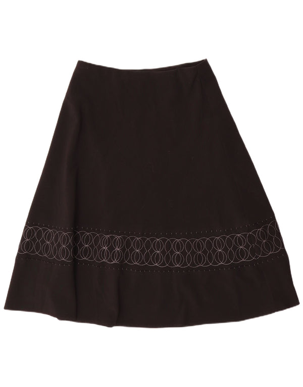 Marks & Spencer Falda acampanada para mujer UK 12 Medium W32 Negro Geométrico