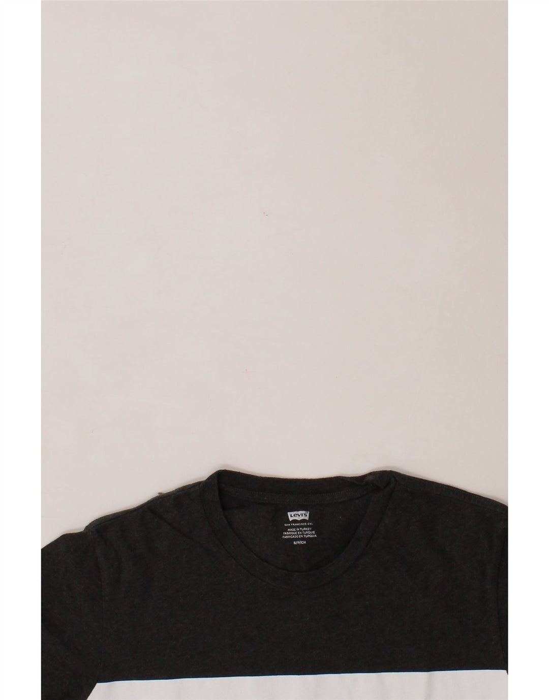 LEVI'S Mens Graphic T-Shirt Top Small Grey Colourblock Cotton Vintage Levi's and Second-Hand Levi's from Messina Hembry 