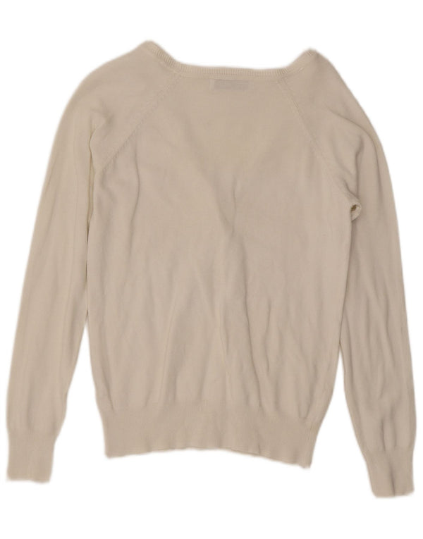 Zara Mujer Regular Fit Cárdigan Suéter UK 42 Medio Blanco