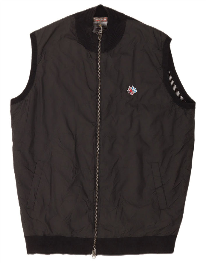 Peter Millar Chaleco para hombre Reino Unido 40 Grande Algodón negro