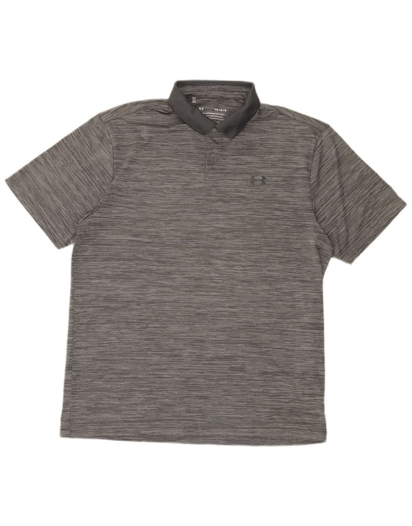 Under Armour Mens Polo Shirt Large Grey Flecked Polyester
