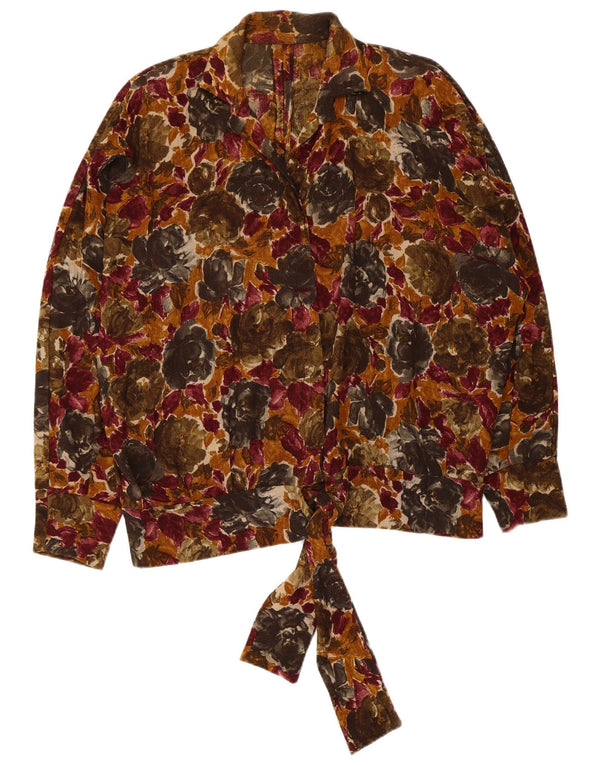 Vintage mujer camisa blusa Reino Unido 20 2XL multicolor floral