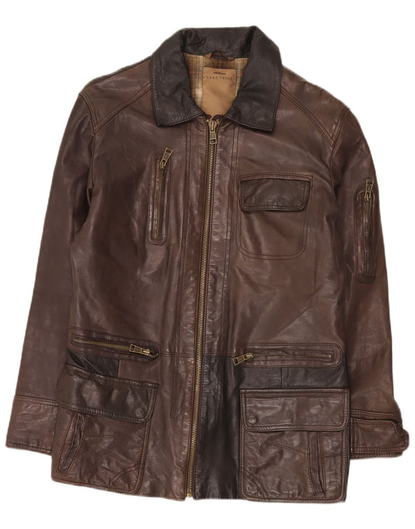 Conbipel Chaqueta De Cuero Regular Fit Hombre IT 48 Marrón Medio