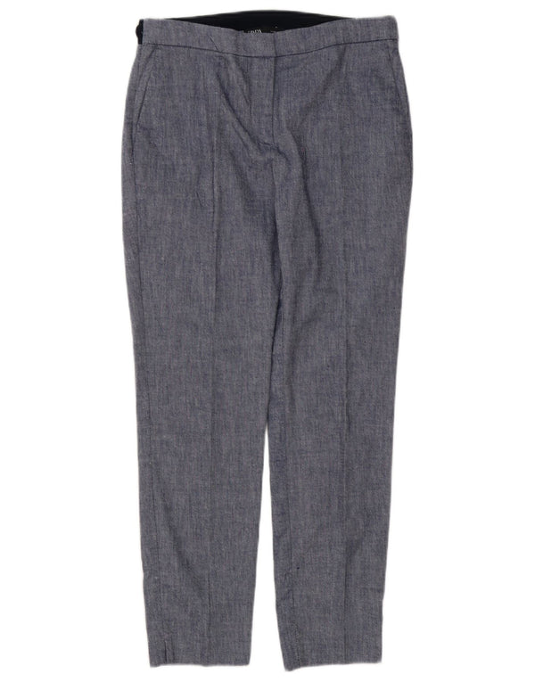 Zara Mujer Pantalón Chino Slim Medium W28 L27 Azul Colorblock
