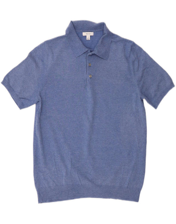 Polo Reiss Hombre Algodón Azul Medio