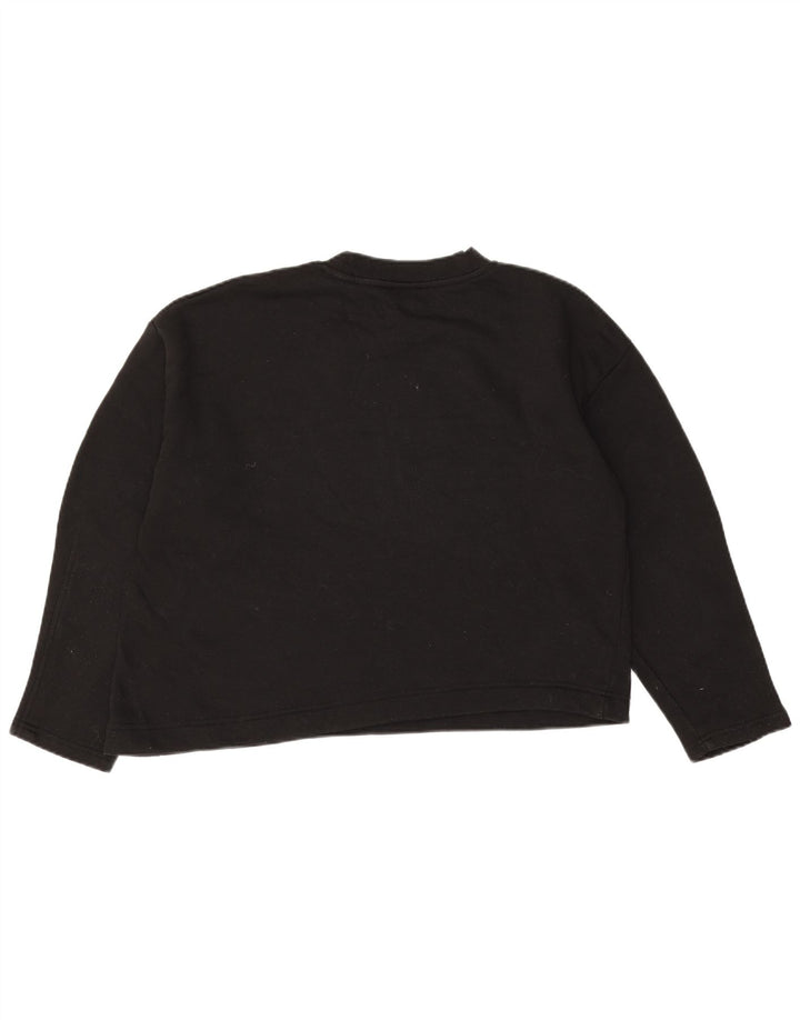 Zara Mujer Crop Sudadera Jumper UK 44 Mediano Negro