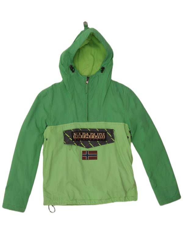 Napapijri Chaqueta anorak con capucha y gráfico para hombre UK 36 Small Verde Colorblock