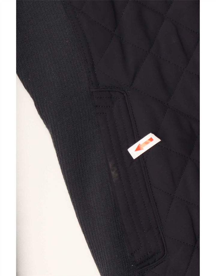 Zara Mujer Chaqueta Acolchada UK 10 Small Azul Marino