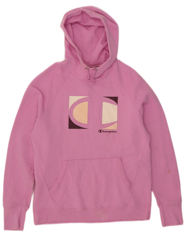Champion Sudadera con capucha gráfica para mujer UK 14 Medium Pink